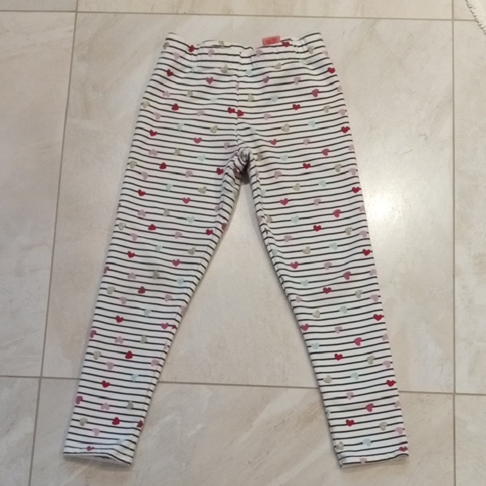 Isaac Mizrahi Kids Leggings with Red Hearts and Stripes